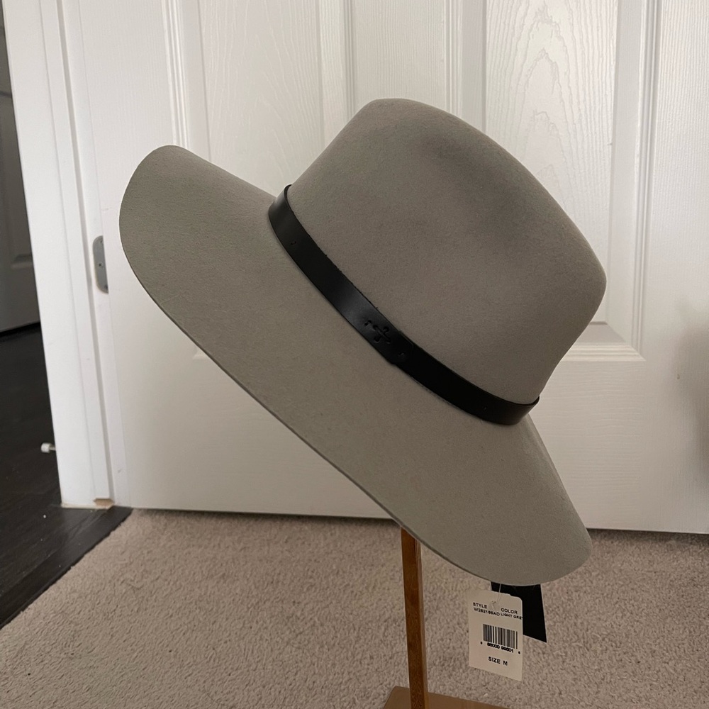 Rag & Bone Gray Wide-Brim Fedora Hat Sz M NWT 100% Wool